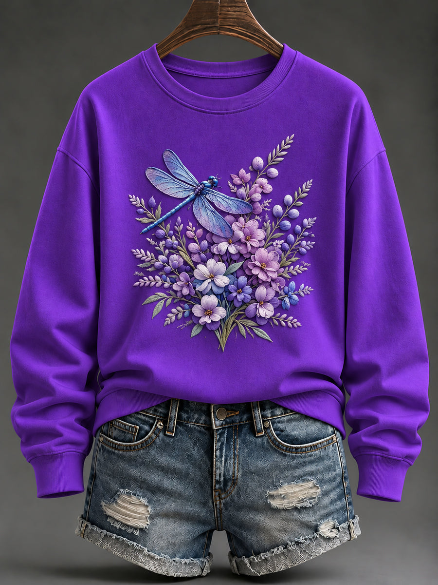 Women's Purple Art Print Sweatshirt