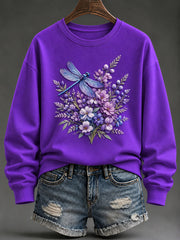 Women's Purple Art Print Sweatshirt