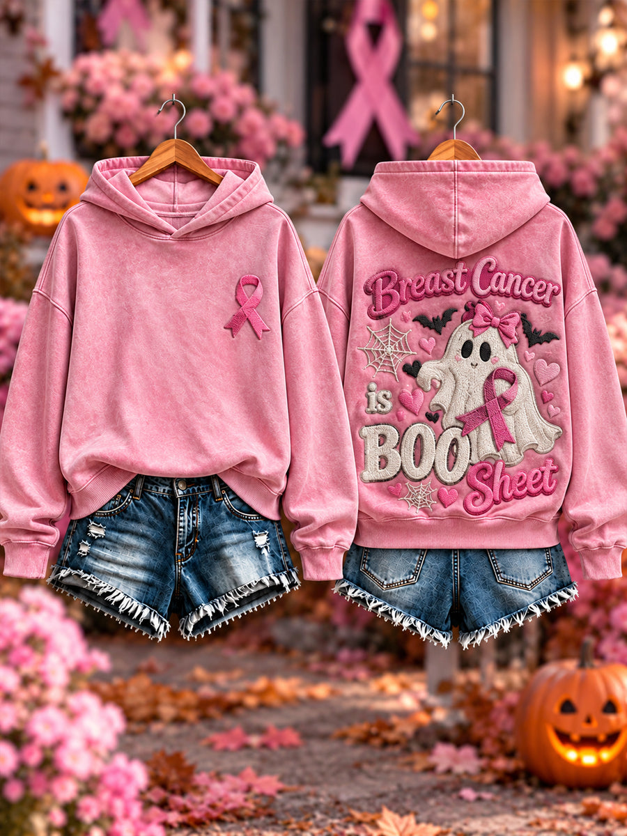 Women's Halloween Breast Cancer Print Sweatshirt