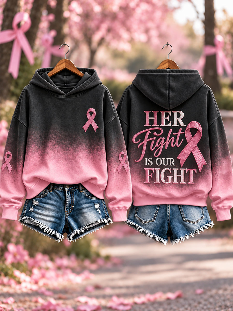 Women's Breast Cancer Print Sweatshirt