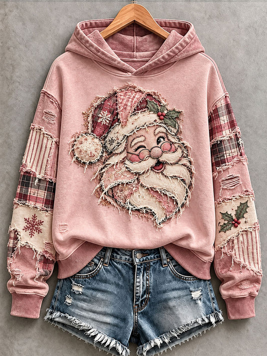 Women's Pink Santa Hoodie