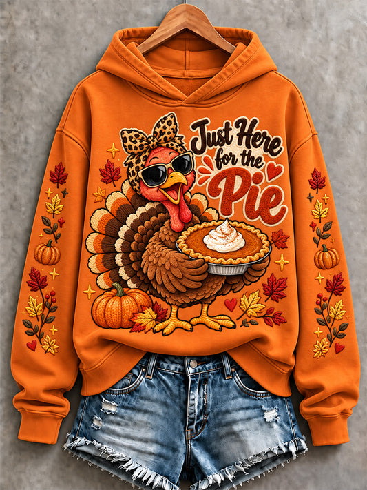 Women's Just Here For The Pie Print Hoodie