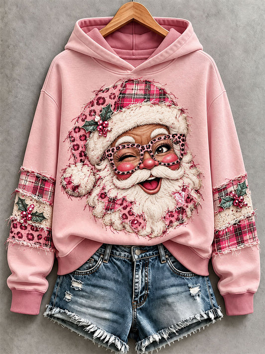 Women's Pink Santa Hoodie