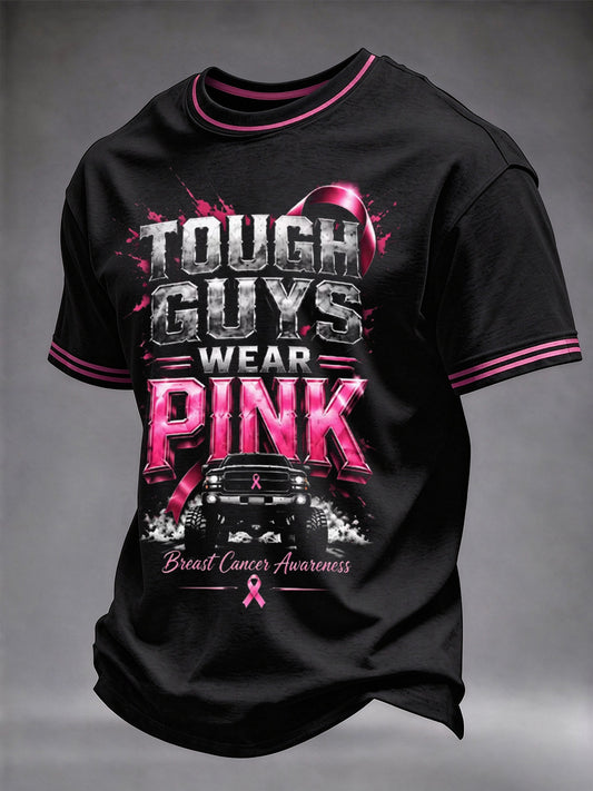 Men's Real Men Wear Pink Breast Cancer Awareness T-shirt