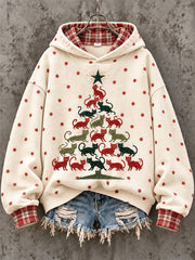 Women’s Cat Christmas Tree Print Sweatshirt