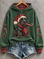 Women's Christmas Funny Dog Print Regular Hoodie