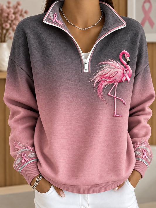 Women's Breast Cacner Awareness Art Printed Sweatshirt