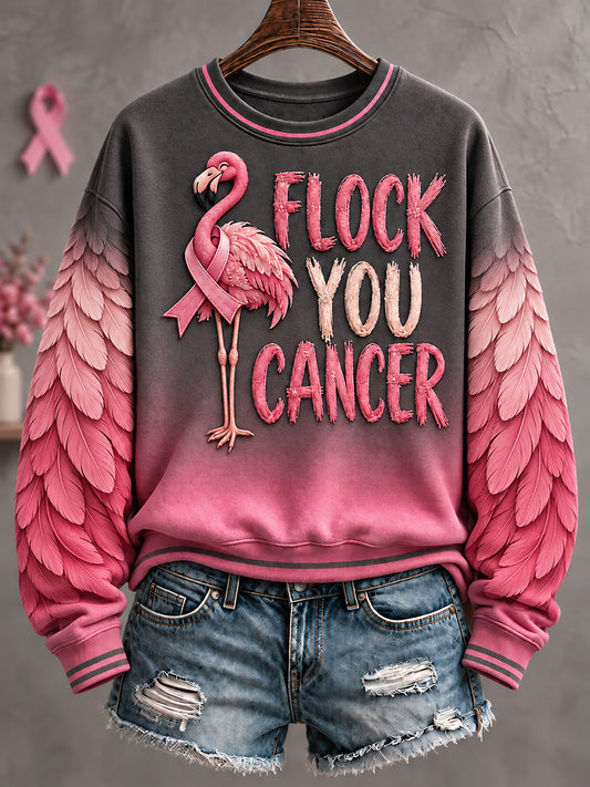 Women's Breast Cacner Awareness Art Printed Sweatshirt
