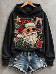 Women's Santa Patchwork Art Hoodie