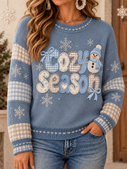 Women's Cozy Winter Season Art Printed Sweater