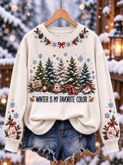 Women's Winter is My Favorite Color Printed Regular Sweatshirt