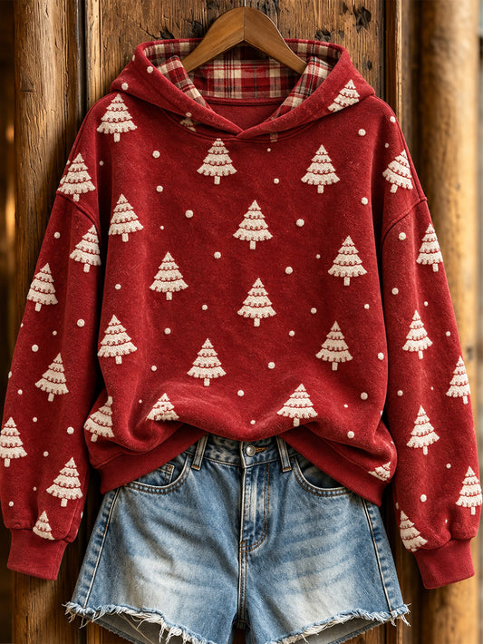 Women's Christmas Tree Pattern Causal Hoodie