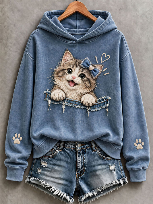 Women's Cute Cat Hoodie