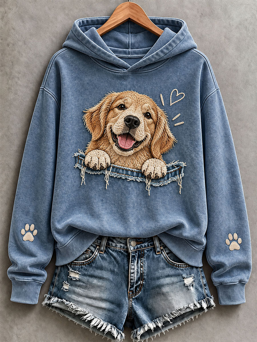 Women's Cute Golden Retriever Hoodie