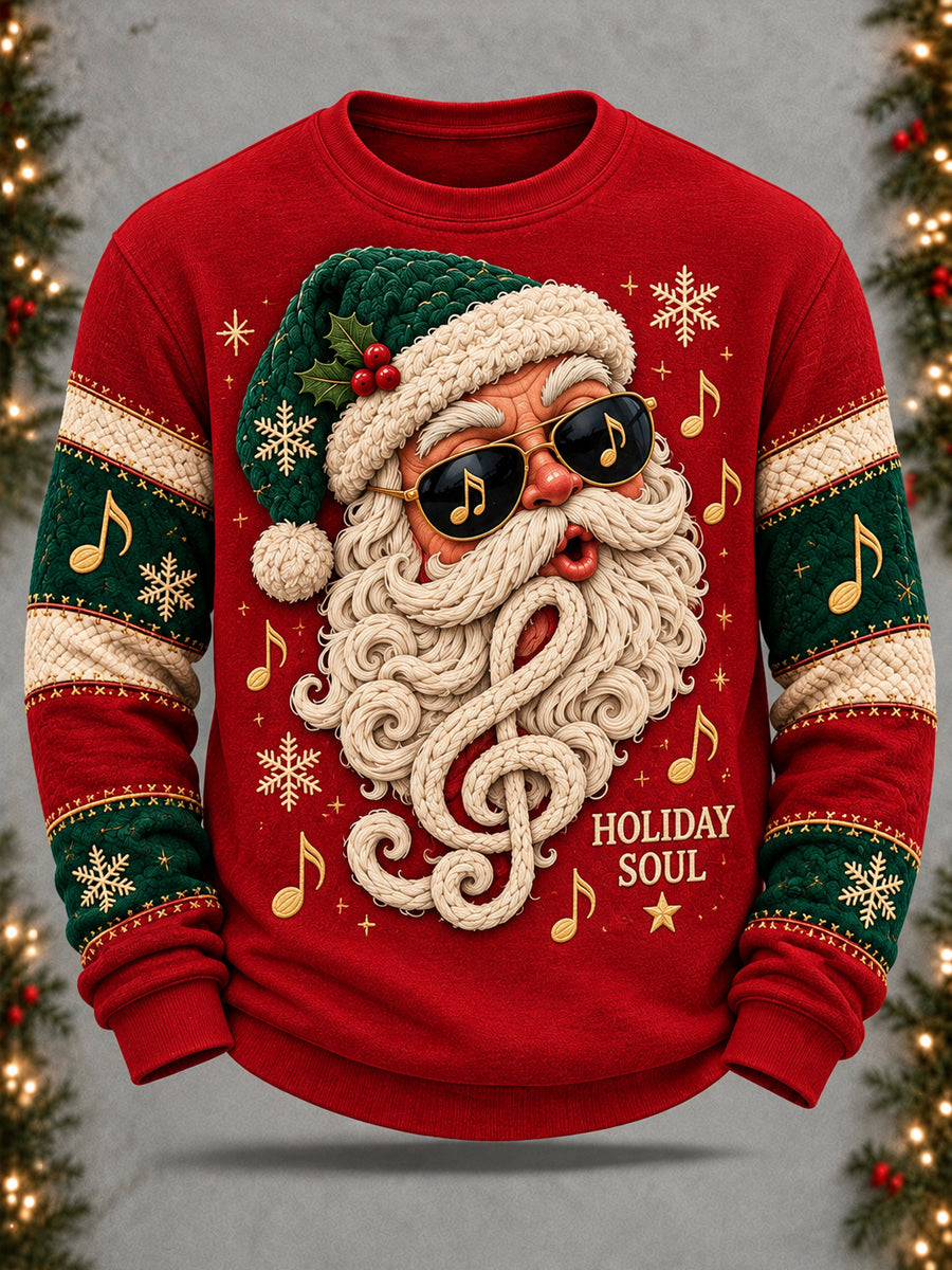 Men's Funny Santa Claus Crew Neck Sweatshirt