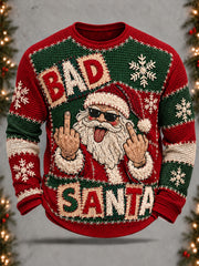 Men's Funny Santa Claus Waffle Long Sleeve T-Shirt