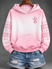 Lady's Breast Cancer Hooded Sweatshirt