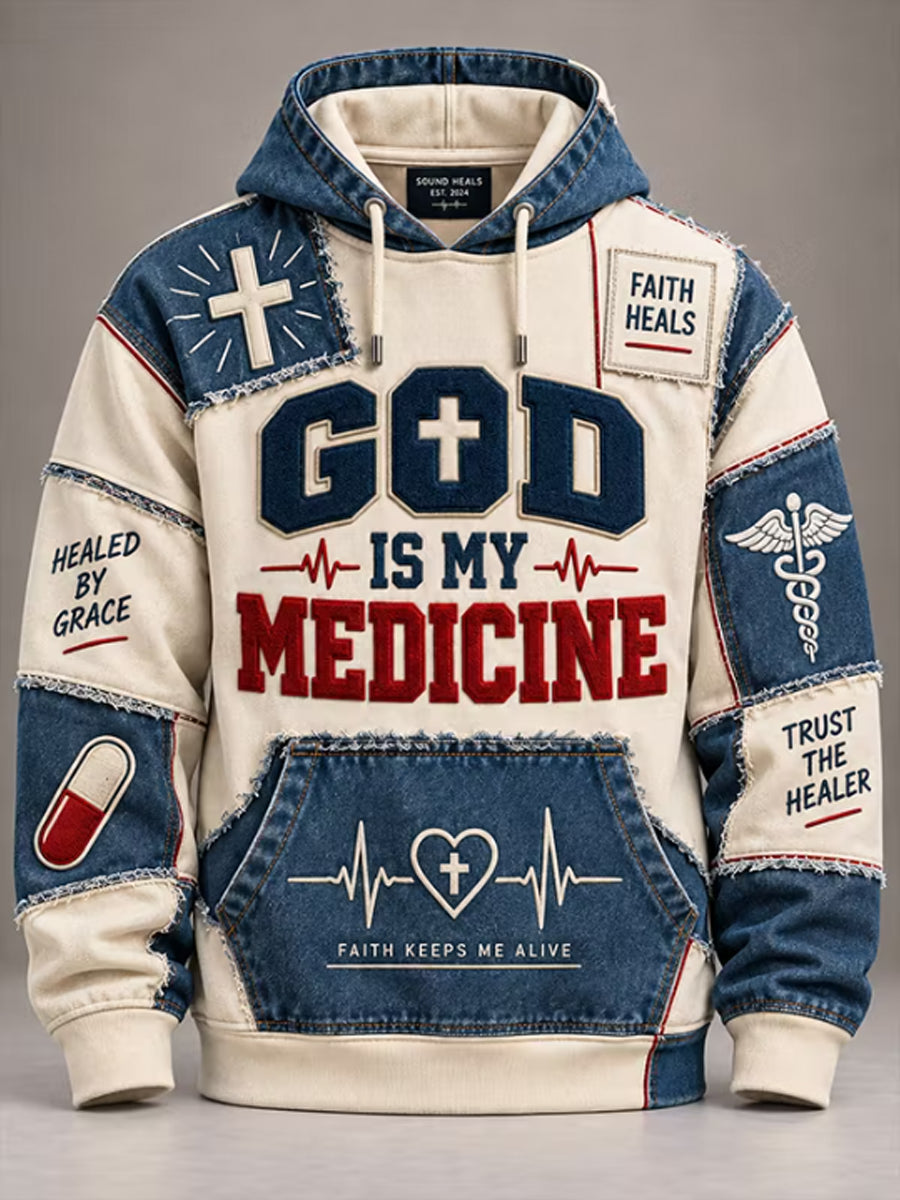 Men's GOD IS MY MEDICINE Oversized  Hoodie
