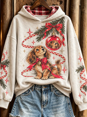 Women's Christmas Dachshund pattern casual hoodie