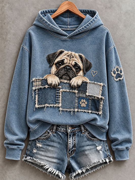 Women's Cute Pug Hoodie