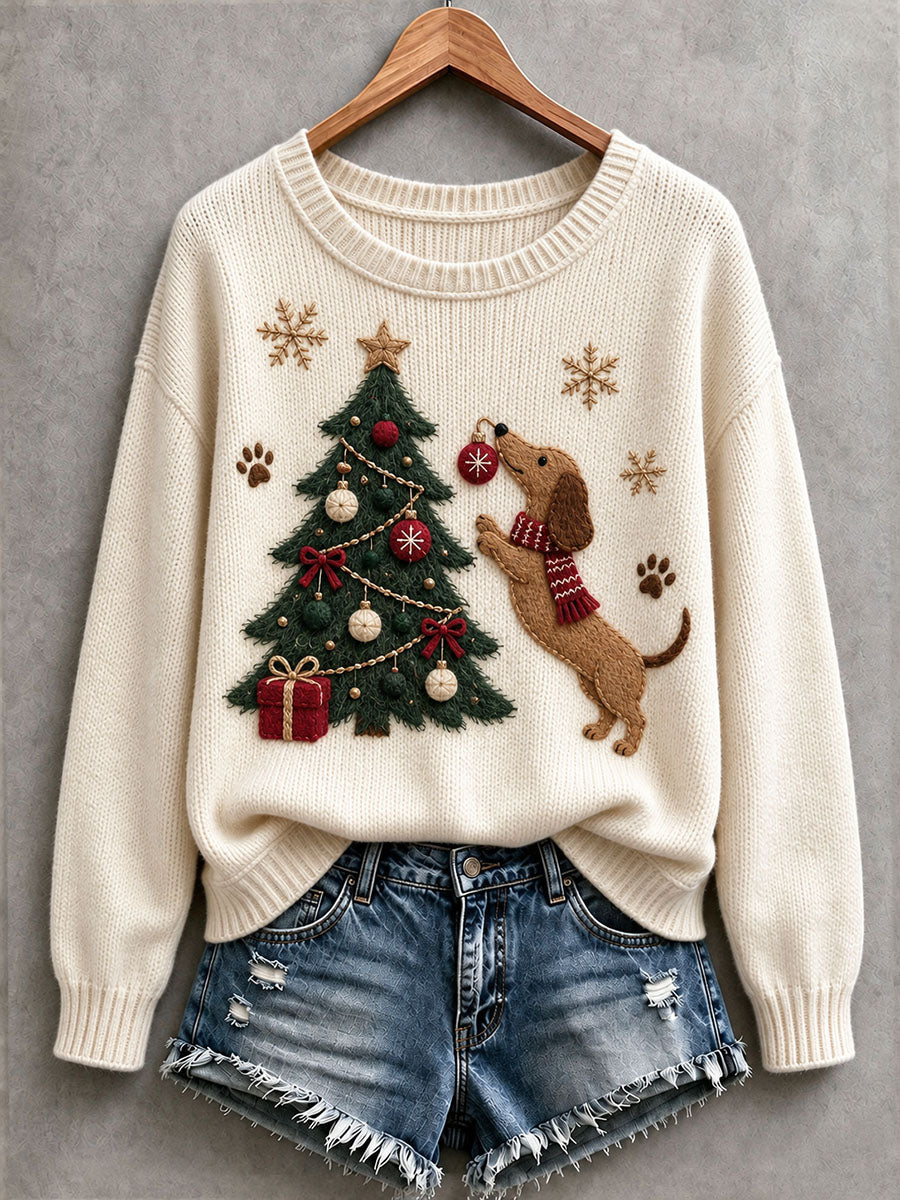 Women’s Lovely Dachshund Cozy Knit Sweater