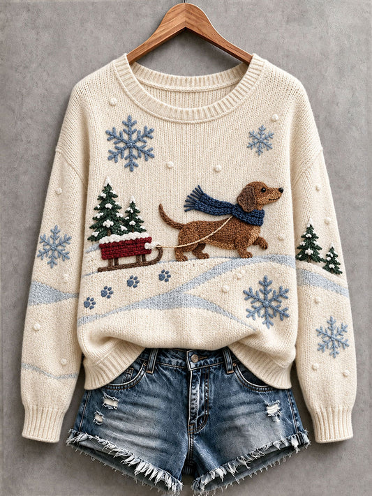 Women’s Lovely Dachshund Cozy Knit Sweater
