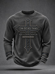 Men’s I Can Do All Things Through Christ Who Strengthens Me Waffle T-Shirt