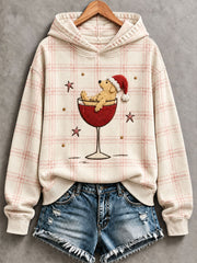 Women’s "Labrador & Wine Glass" Christmas Fun Print Casual Sweatshirt