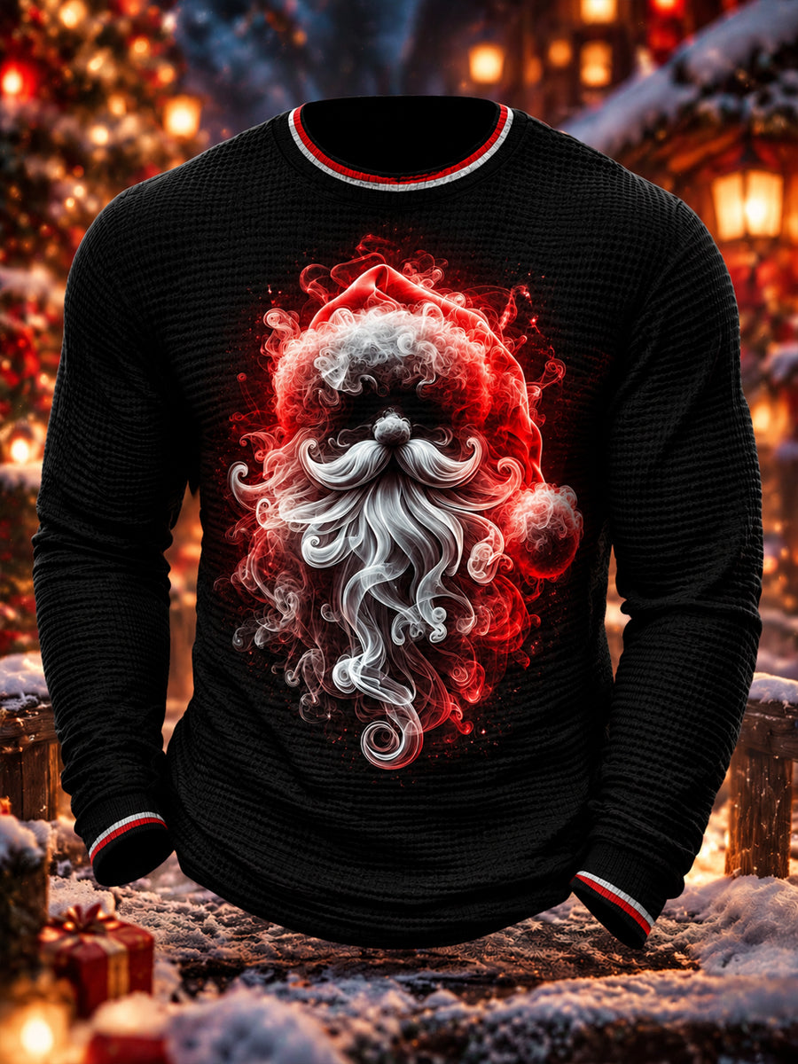 Men's Christmas Printed Waffle Top