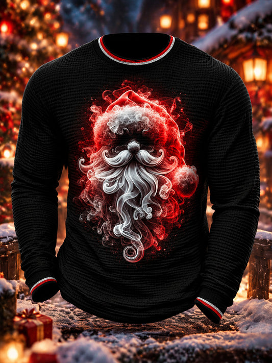 Men's Christmas Printed Waffle Top