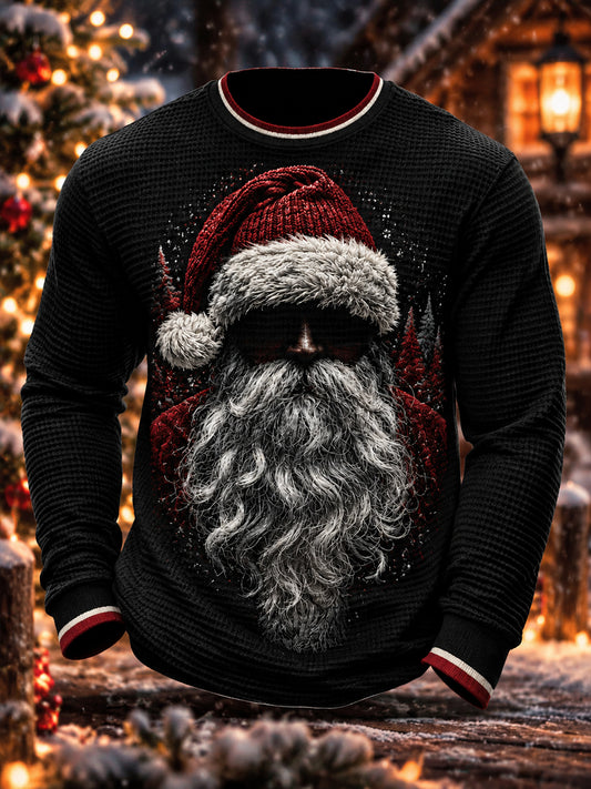 Men's Christmas Printed Waffle Top