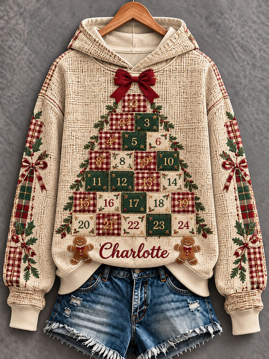 Women's Patchwork Christmas Tree Printed Regular Sweatshirt