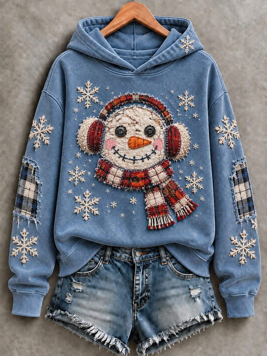 Women's Christmas Snowman Print Sweatshirt