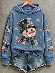 Women's Christmas Snowman Print Sweatshirt