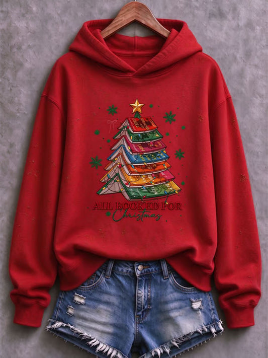 Women's Christmas Tree Printed Regular Sweatshirt