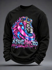 Men's Breast Cancer Awareness Men Fight Pink Too CrewNeck Sweatshirt